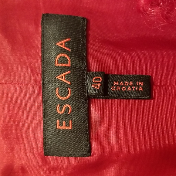 new rare ESCADA size 10 Mohair + Wool vintage womens Blazer jacket 40 Red Medium - Picture 4 of 8